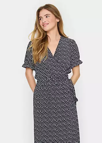 Zanni Short Sleeve V-Neck Wrap Dress by Saint Tropez | Look Again