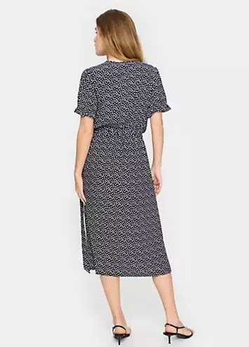 Zanni Short Sleeve V-Neck Wrap Dress by Saint Tropez | Look Again