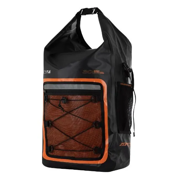 ZONE 3 - 30 L Open Water Dry Bag Tech Backpack (Orange / Black)